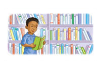 at the library