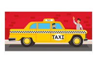 by taxi