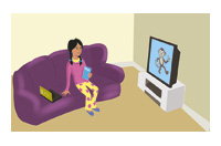 watching DVDs