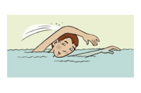 went swimming
