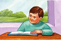 reading a textbook