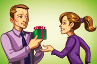 gave a present