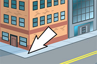 on the corner