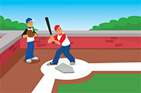 playing baseball